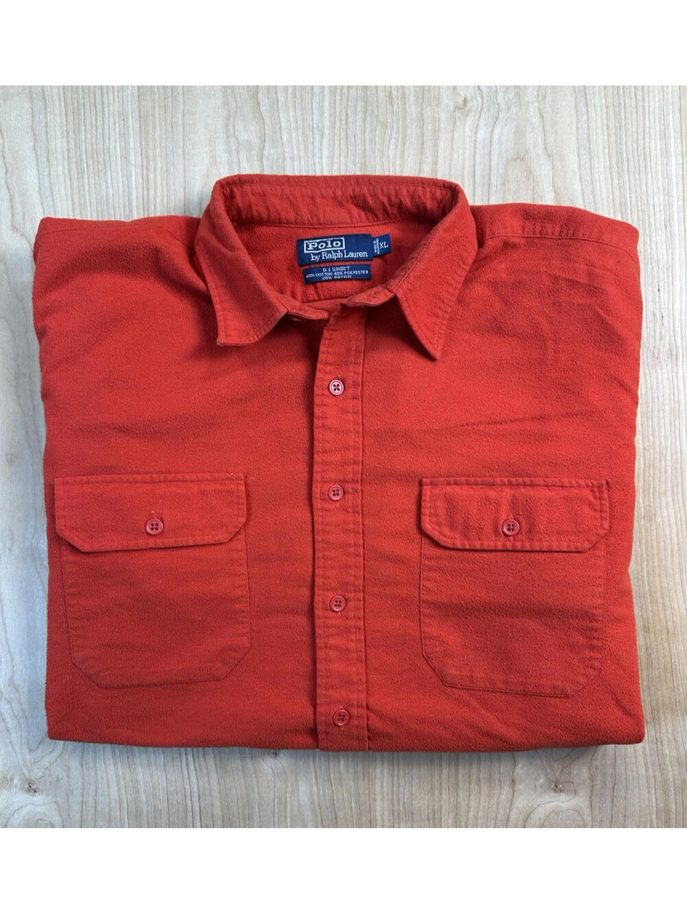 vintage 90's Polo Ralph Lauren button up shirt Red xlarge Preppy gorp G.I. shirt